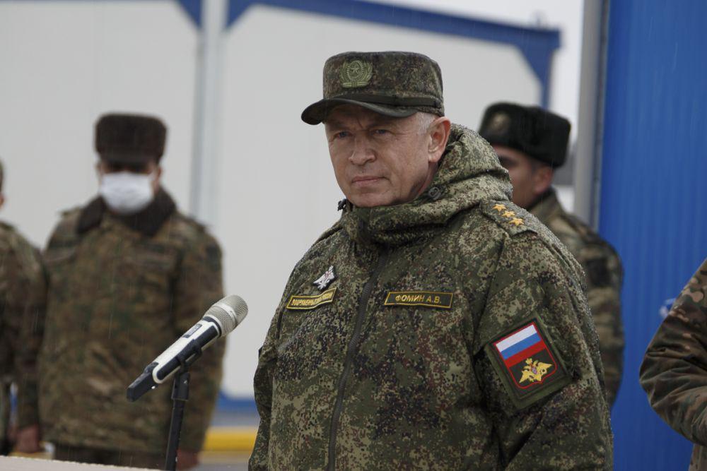 Wakil Menteri Pertahanan Rusia, Alexander Fomin, dalam peresmian pusat monitor gencatan senjata Nagorno-Karabakh, pada 30 Januari 2021. twitter.com/mod_russia