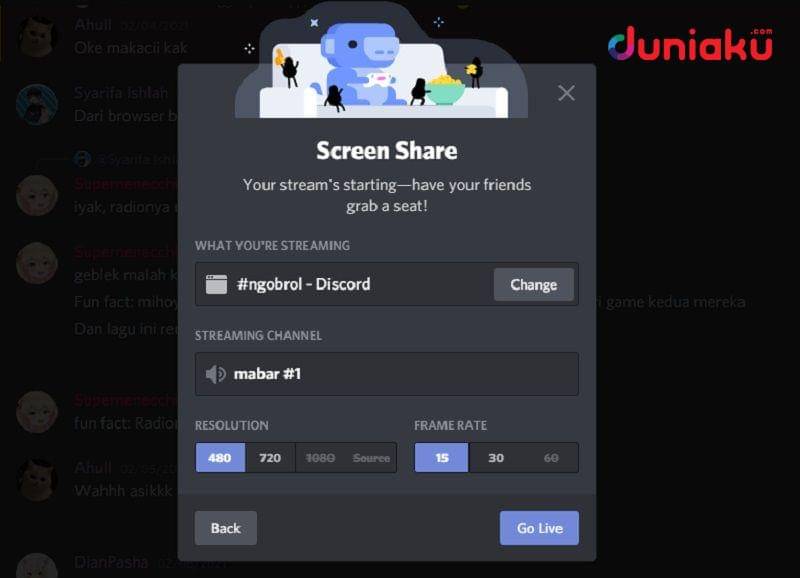 Pilihan stream Discord. duniaku.com/Adhitya Daniel