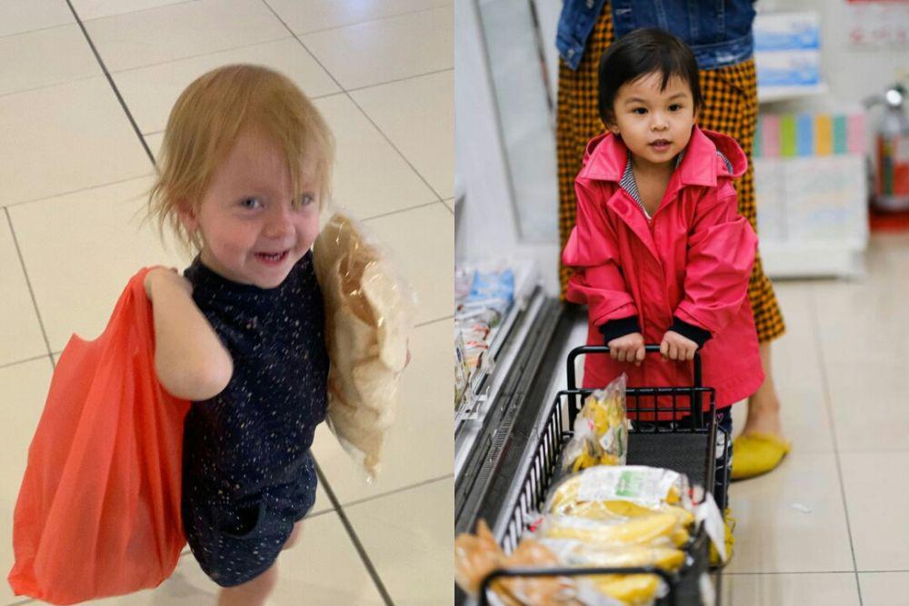 Gak Rewel, 9 Potret Lucu Anak Artis Diajak Belanja