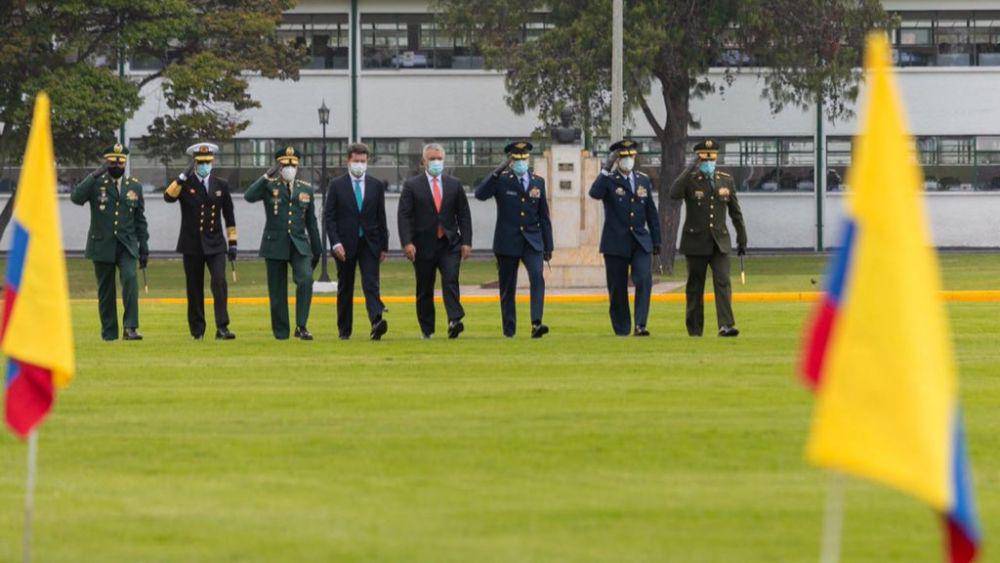 Presiden Kolombia, Ivan Duque dan Menhan Kolombia, Diego Molano. twitter.com/IvanDuque/
