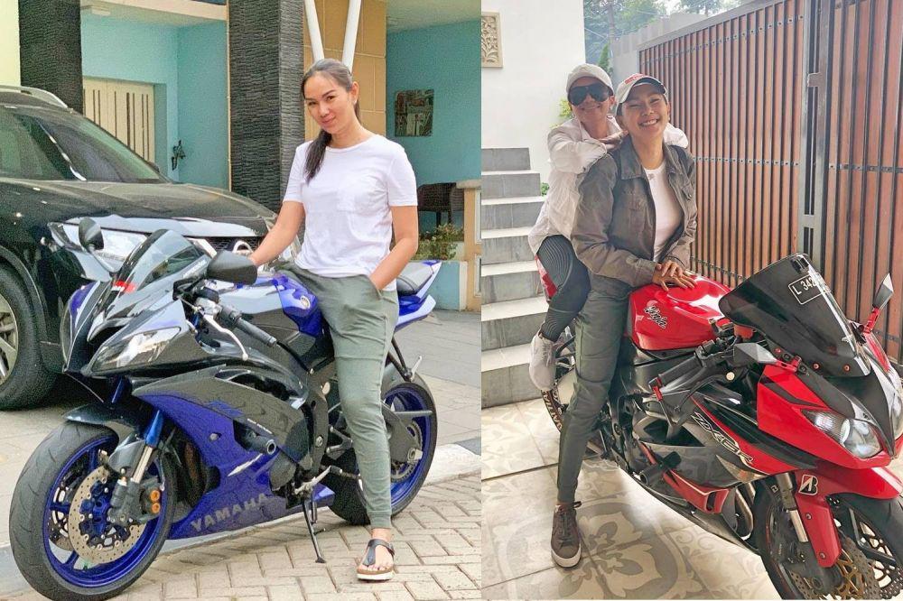 9 Potret Kalina Ocktaranny Tunggangi Motor Sport, Tangguh Abis!