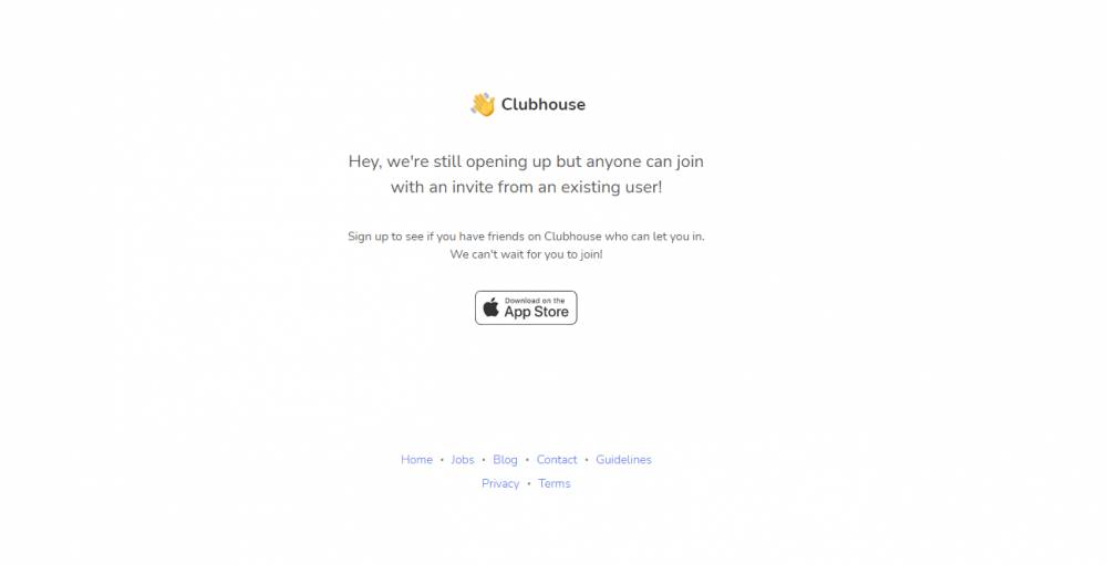 Laman resmi Clubhouse. joinclubhouse.com