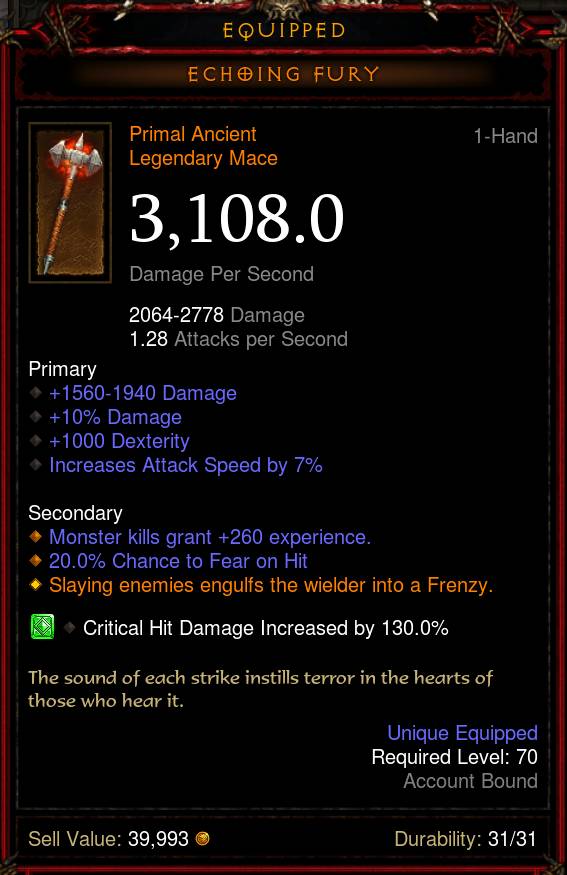 Gada Echoing Fury di Diablo III. reddit.com