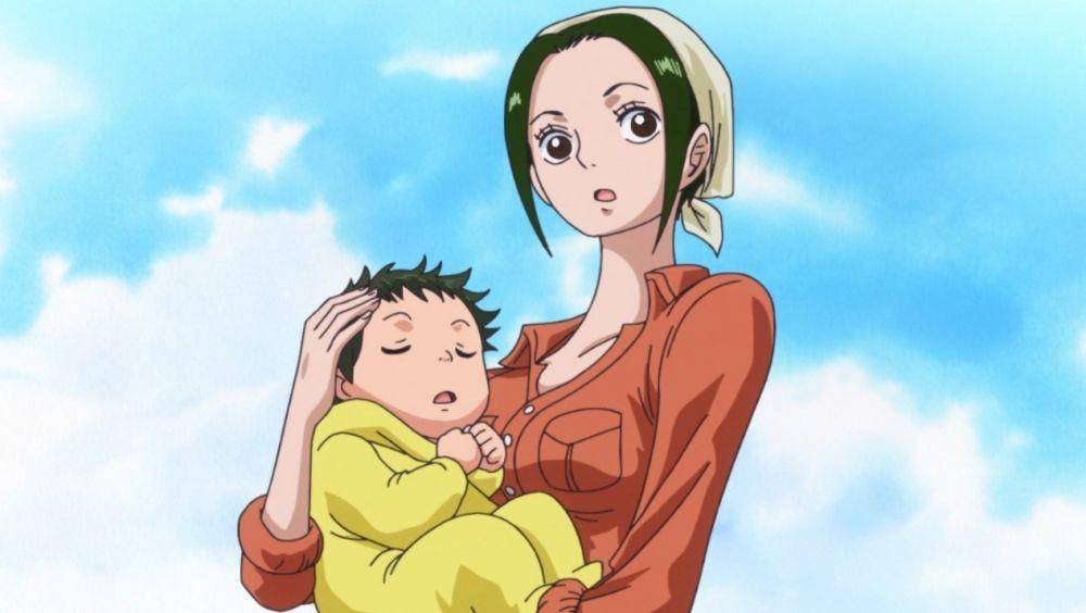 Makino dan bayinya. (Dok. Toei Animation/One Piece)