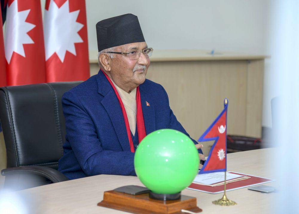 pembubaran parlemen oleh Perdana Menteri Oli pada Desember 2020 telah menimbulkan kekacauan politik di Nepal. Sumber:twitter.com/PMO Nepal