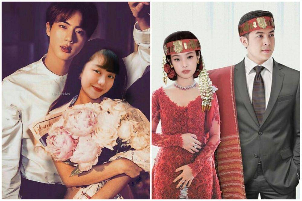 foto editan artis Indonesia jadi pasangan artis Korea (instagram.com/gheaindrawari | instagram.com/jeromepolin)