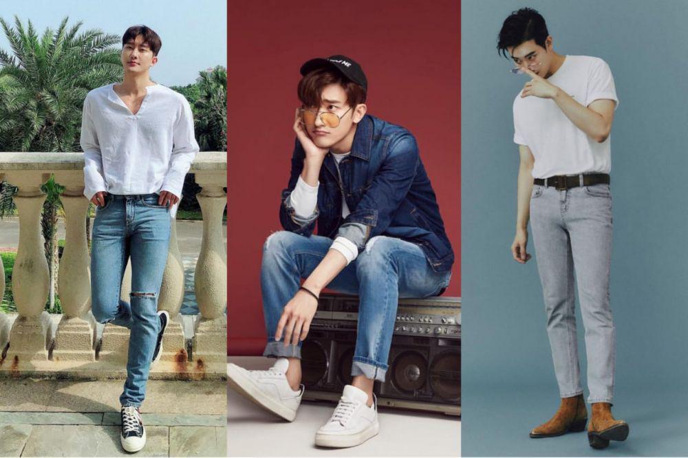 9 Ide Outfit Kencan Ala Zhoumi Super Junior M dengan Celana Blue Jeans