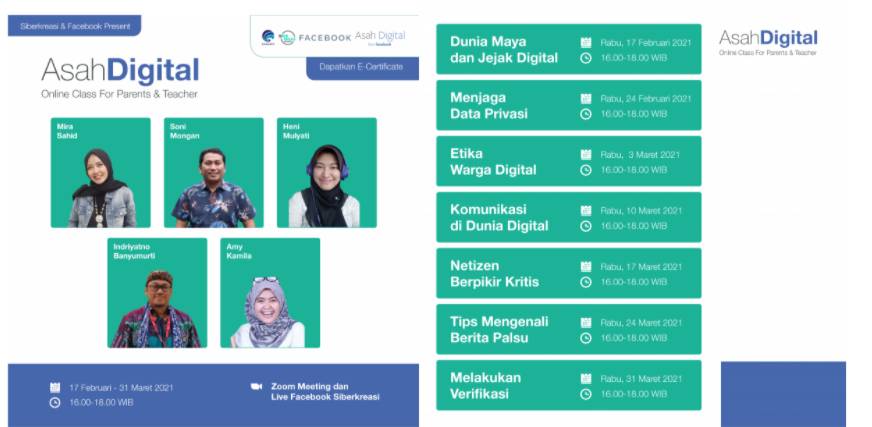 Facebook bekerjasama dengan Kominfo, dan Siberkreasi menggelar pelatihan Asah Digital. (Dok. Kominfo)