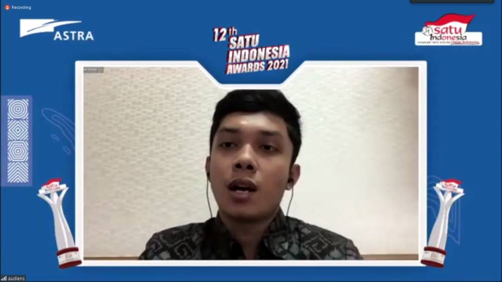 Yoga Pratama, salah satu penerima apresiasi SATU Indonesia Awards 2020 dalam acara kick-off 12th SATU Indonesia Awards 2021. 2 Maret 2021. IDN Times/M. Tarmizi Murdianto