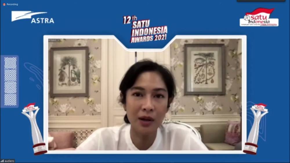 Dian Satrowardoyo selaku salah satu Dewan Juri dalam acara kick-off 12th SATU Indonesia Awards 2021. 2 Maret 2021. IDN Times/M. Tarmizi Murdianto