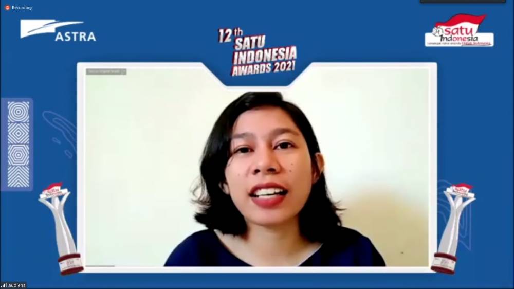 Maria Yunita Hendriyani Opat, salah satu penerima apresiasi SATU Indonesia Awards 2020 dalam acara kick-off 12th SATU Indonesia Awards 2021. 2 Maret 2021. IDN Times/M. Tarmizi Murdianto