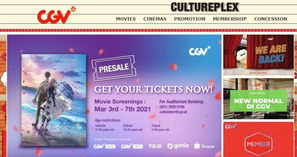 Ini 7 Bioskop di Indonesia yang Tayangkan Violet Evergarden: The Movie