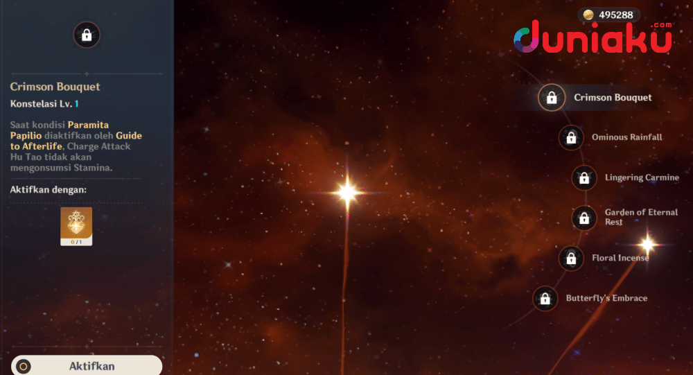 Konstelasi Hu Tao. duniaku.com/Adhitya Daniel