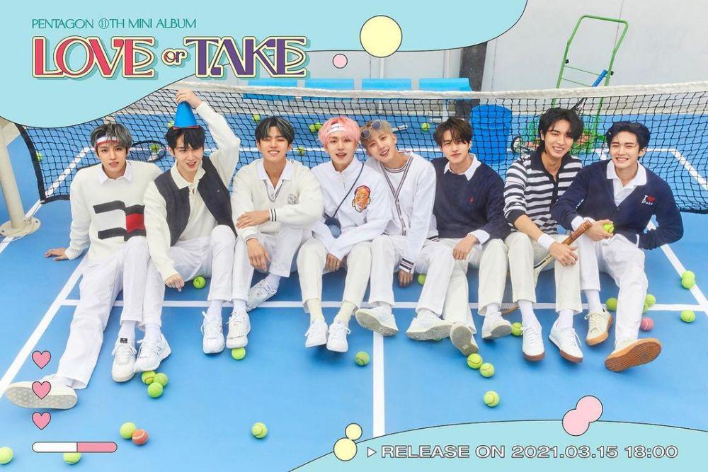 9 Potret Member PENTAGON di Teaser Comeback LOVE or TAKE Versi Sporty