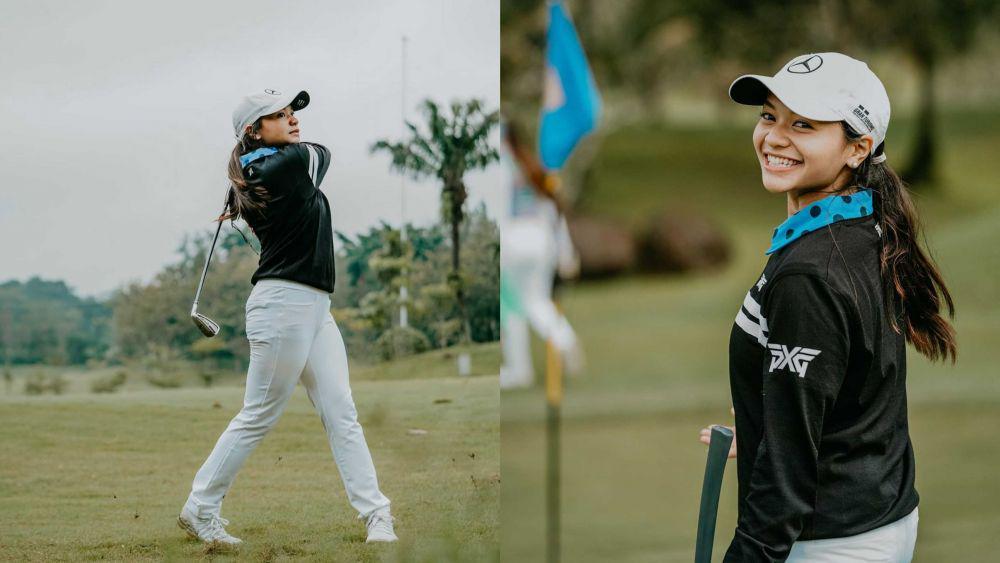 9 Potret Aksi Amel Carla Saat di Lapangan Golf, Keren Banget!