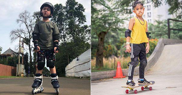 10 Adu Atraksi Rafathar Vs Ryshaka Main Sepatu Roda dan Skateboard