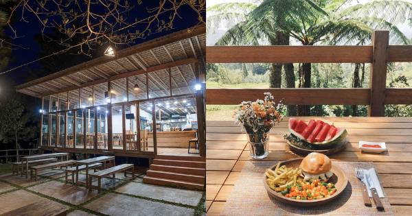Suasana area pengunjung dan sajian Kapitoo Glamping & Restaurant di Toraja Utara, salah satu restoran dengan konsep alam terbuka di Sulawesi Selatan. (Instagram.com/torajakapitoo)