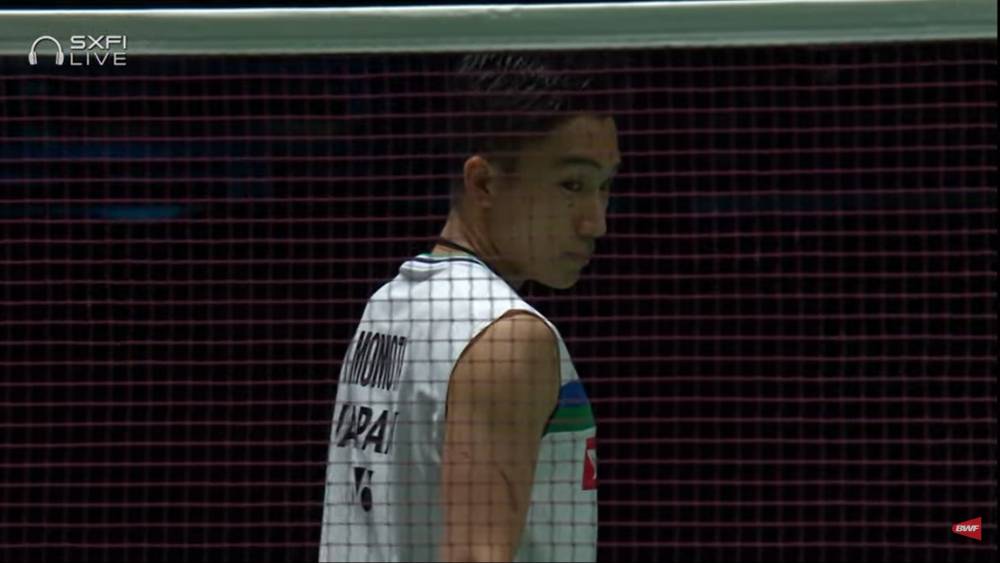 Tunggal putra Jepang, Kento Momota di babak 32 besar All England 2021 (YouTube/BWF TV)