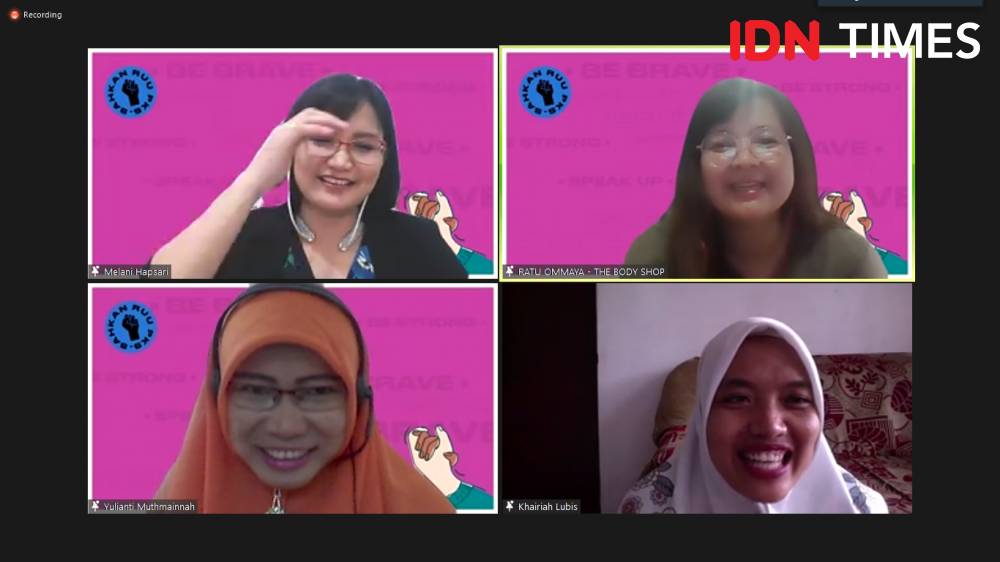 Journalis Workshop: Indonesia Darurat Kekerasan Seksual dan Pentingnya Pengesahan RUU PKS untuk Melindungi Warga Negara Indonesia Dari Kekerasan Seksual, The Body Shop®️ Indonesia: Semua Peduli, Semua Terlindungi Sahkan RUU PKS. 20 Maret 2021. IDN Times/M. Tarmizi Murdianto