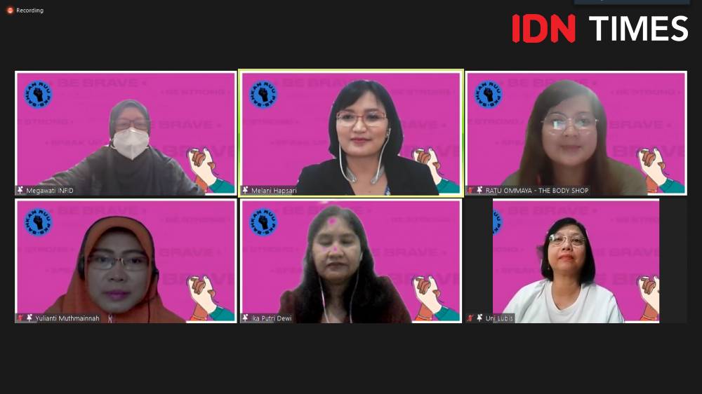 Journalis Workshop: Indonesia Darurat Kekerasan Seksual dan Pentingnya Pengesahan RUU PKS untuk Melindungi Warga Negara Indonesia Dari Kekerasan Seksual, The Body Shop®️ Indonesia: Semua Peduli, Semua Terlindungi Sahkan RUU PKS. 20 Maret 2021. IDN Times/M. Tarmizi Murdianto