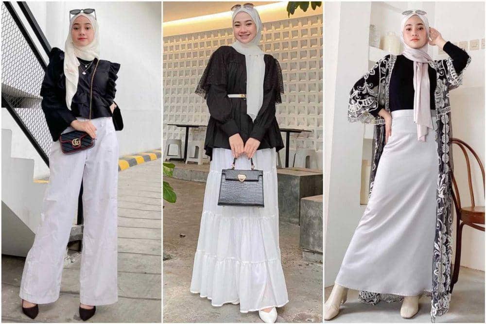 10 Inspirasi Mix and Match Hitam Putih ala Kirana Salsabila, Bersahaja