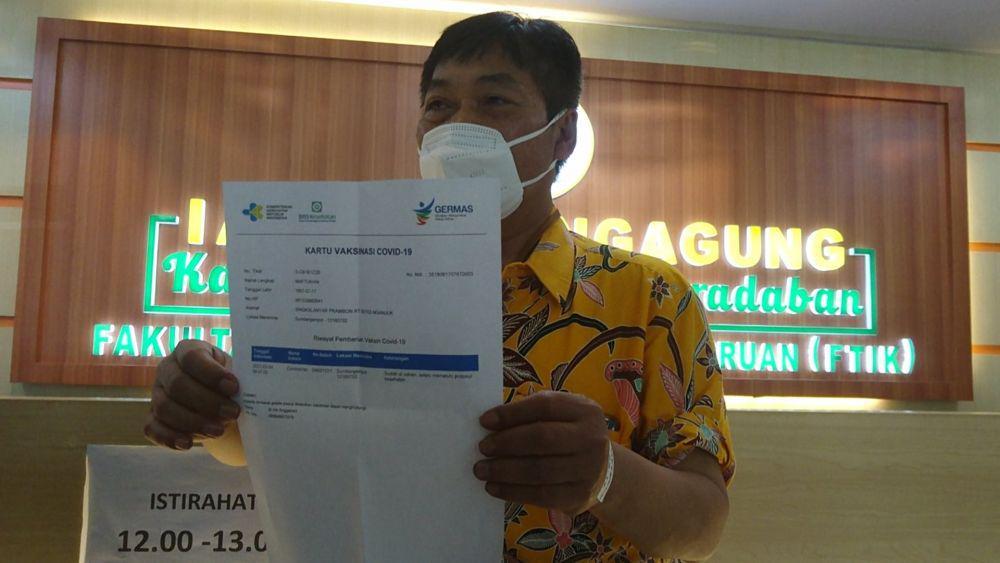 Civitas akademika di IAIN Tulungagung mulai menerima suntikan vaksin. IDN Times/ Bramanta Pamungkas