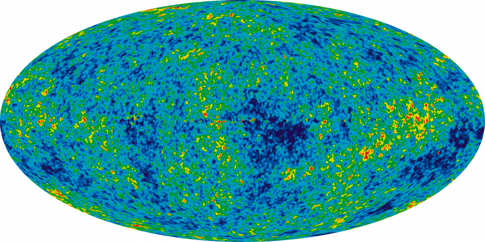 Hasil CMB tangkapan WMAP selama 7 tahun dengan suhu rata-rata 2,7 Kelvin (-270 Celsius). commons.wikimedia.org