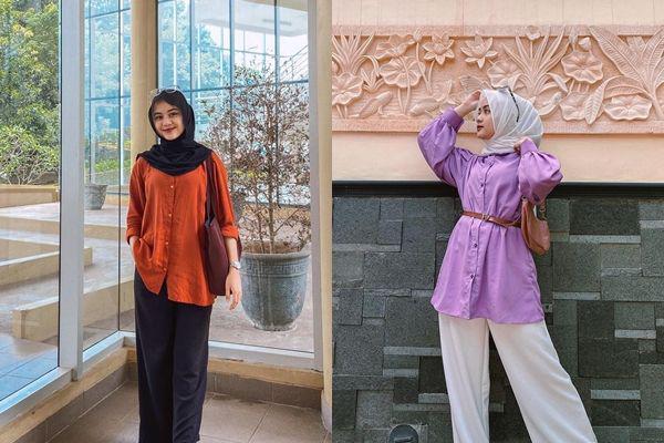 Kekinian! 9 Outfit Hijab dengan Kemeja ala Selebgram Alifhia Fitri