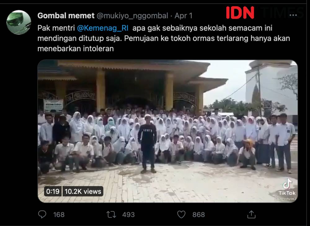 Tangkapan layar unggahan video seruan pembebasan Muhammad Rizieq Shihab. IDN Times/Andri NH