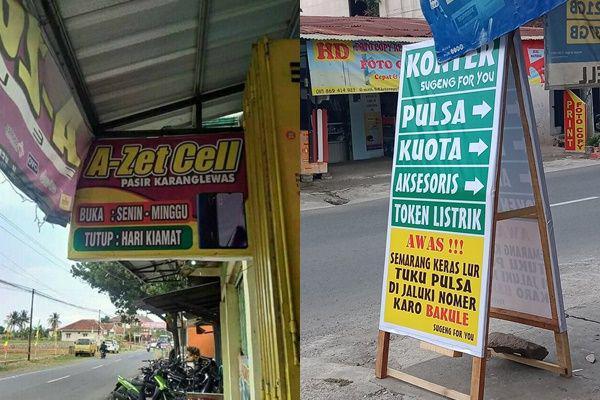 10 Tulisan Kocak di Konter Pulsa Ini Nyeleneh, Bikin Ketawa Ngakak!