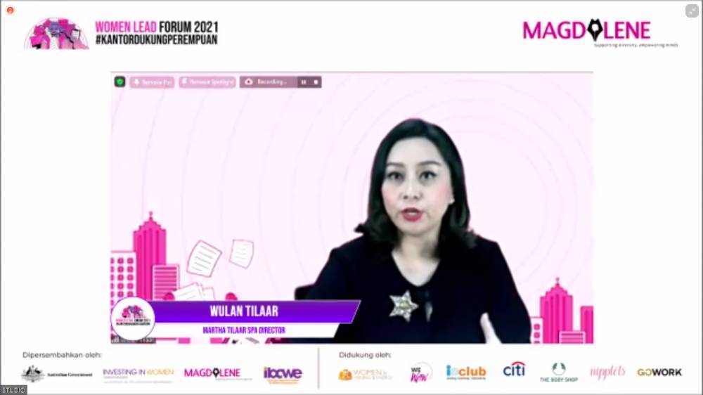 Wulan Tilaar, Vice Chairwoman Martha Tilaar Group dalam acara Women Lead Forum 2021 yang diselenggarakan oleh Magdalene.co. 7 April 2021. IDN Times/M. Tarmizi Murdianto