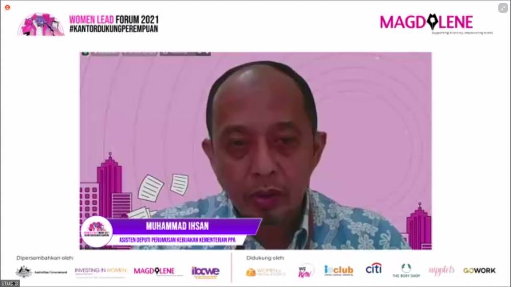 Muhammad Ihsan selaku Asisten Deputi Perumusan Kebijakan Kementerian PPA dalam acara Women Lead Forum 2021 yang diselenggarakan oleh Magdalene.co. 7 April 2021. IDN Times/M. Tarmizi Murdianto