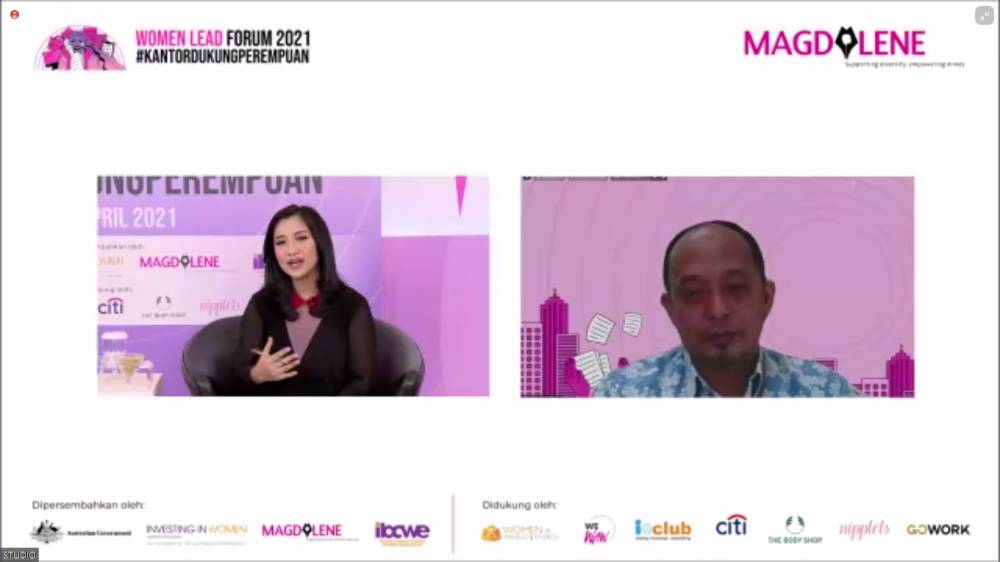 Muhammad Ihsan selaku Asisten Deputi Perumusan Kebijakan Kementerian PPA dalam acara Women Lead Forum 2021 yang diselenggarakan oleh Magdalene.co. 7 April 2021. IDN Times/M. Tarmizi Murdianto