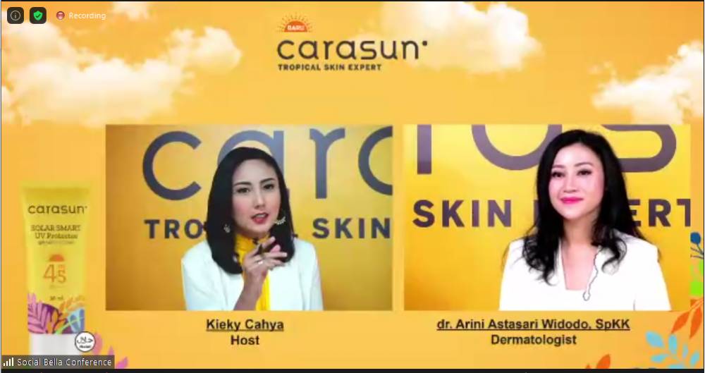Virtual Brand Launching Carasun The Tropical Skin Expert. 7 April 2021. IDN Times/Klara Livia