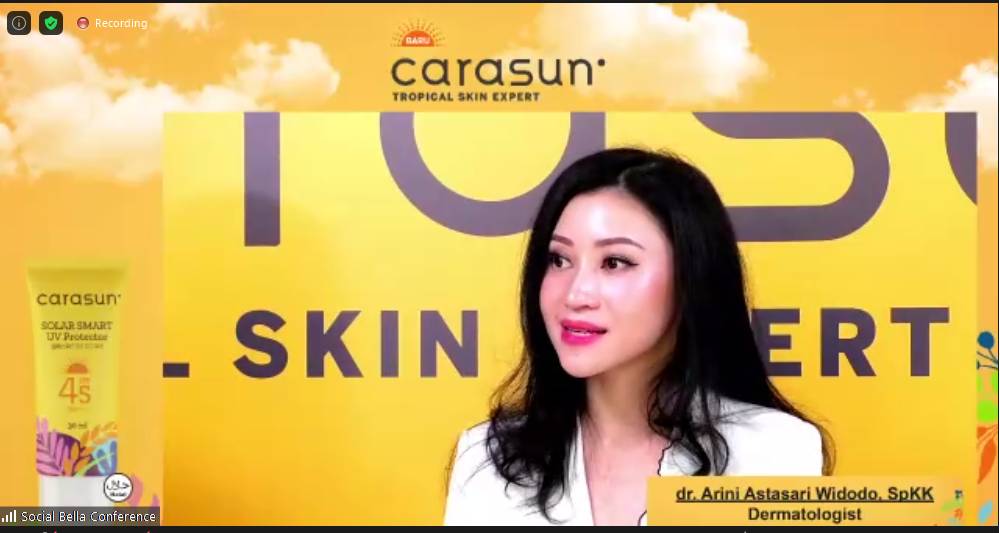 Virtual Brand Launching Carasun The Tropical Skin Expert. 7 April 2021. IDN Times/Klara Livia