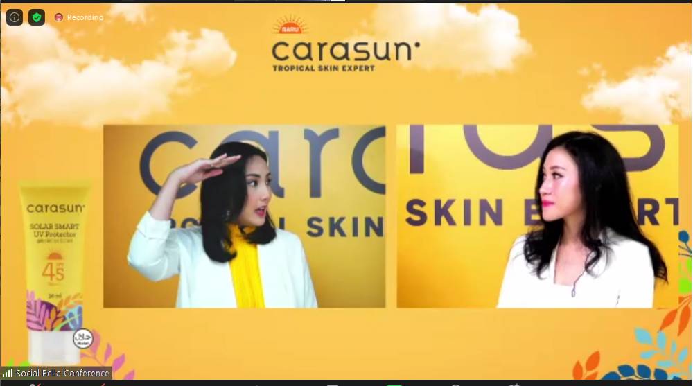 Virtual Brand Launching Carasun The Tropical Skin Expert. 7 April 2021. IDN Times/Klara Livia