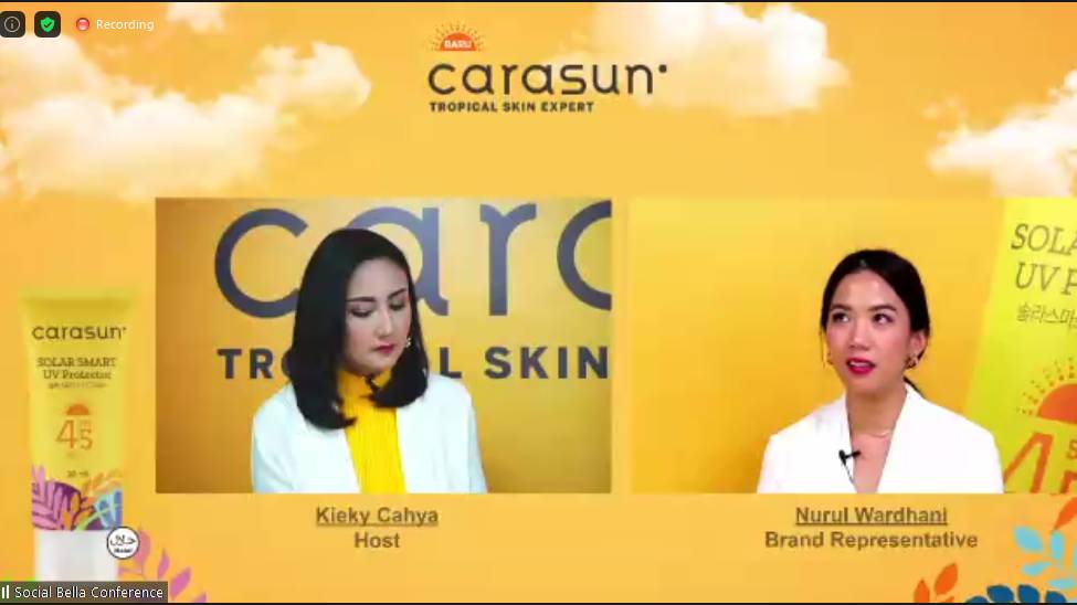 Virtual Brand Launching Carasun The Tropical Skin Expert. 7 April 2021. IDN Times/Klara Livia