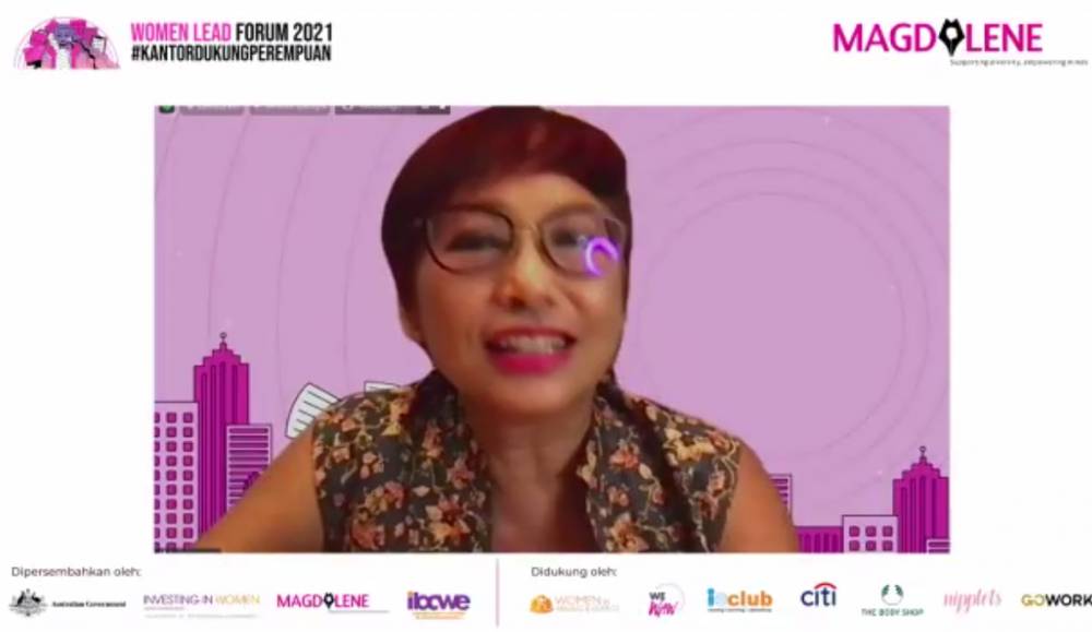Executive Chairperson and Owner  The Body Shop Indonesia Suzy Hutomo dalam Women Lead Forum 2021 oleh Magdalene. Rabu (07/04/2021). IDN Times/ Fajar Laksmita