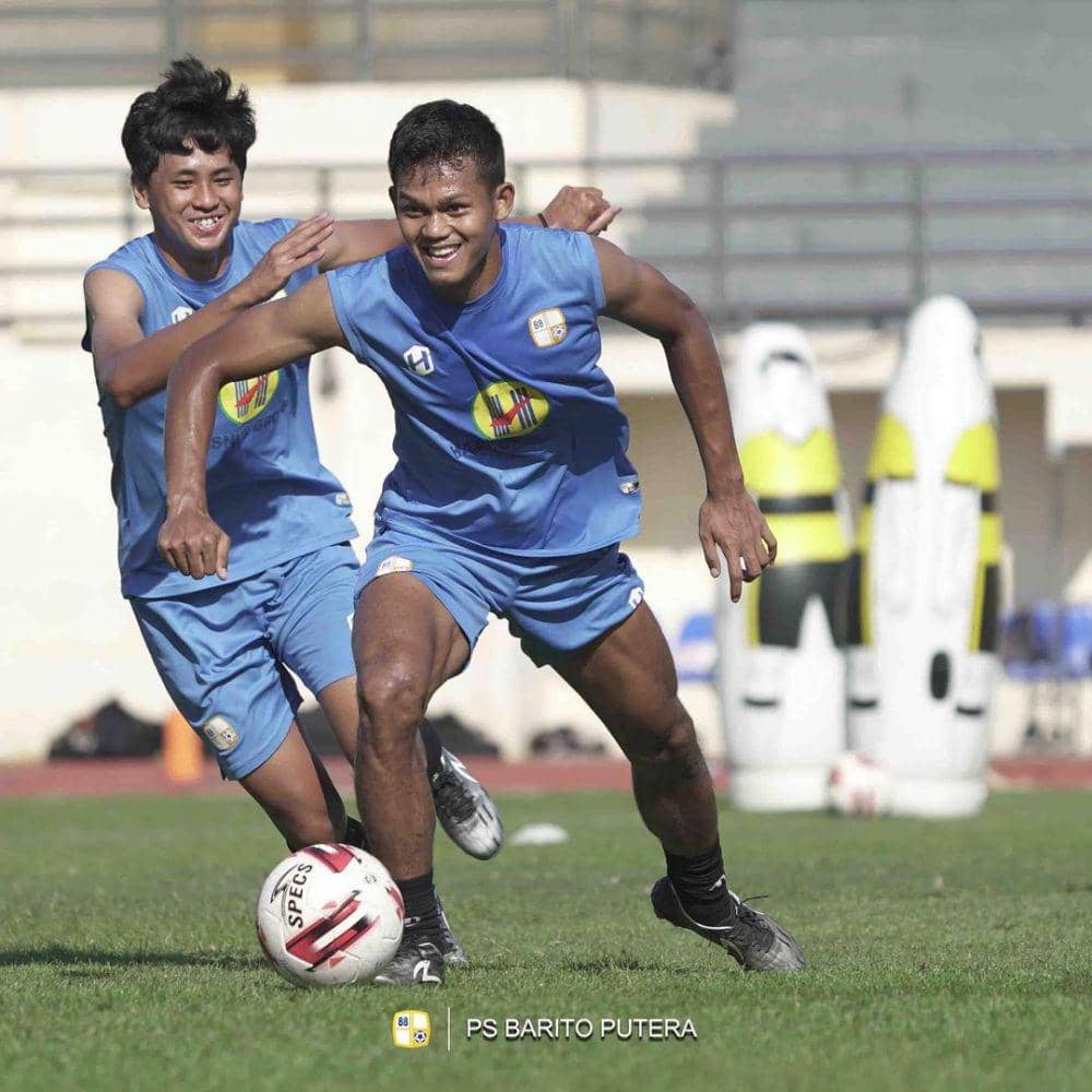 Pemain Barito Putera saat berlatih untuk persiapan babak 8 besar Piala Menpora. Instagram/psbaritoputeraofficial