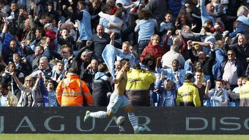 Daily Mirror / Selebrasi Sergio Aguero usai jebol gawang Queens Park Rangers