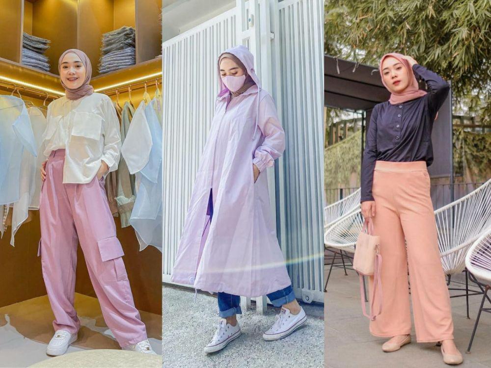 9 Inspirasi OOTD Hijab Putri Melati, Gaya Simpel dengan Warna Pastel