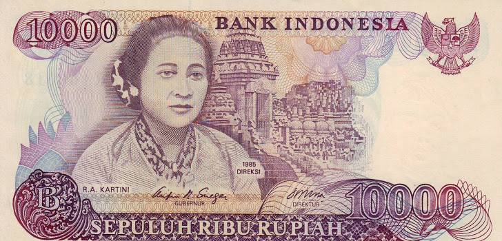 Uang kertas rupiah tahun emisi 1985 bergambar RA Kartini (dok. Bank Indonesia)