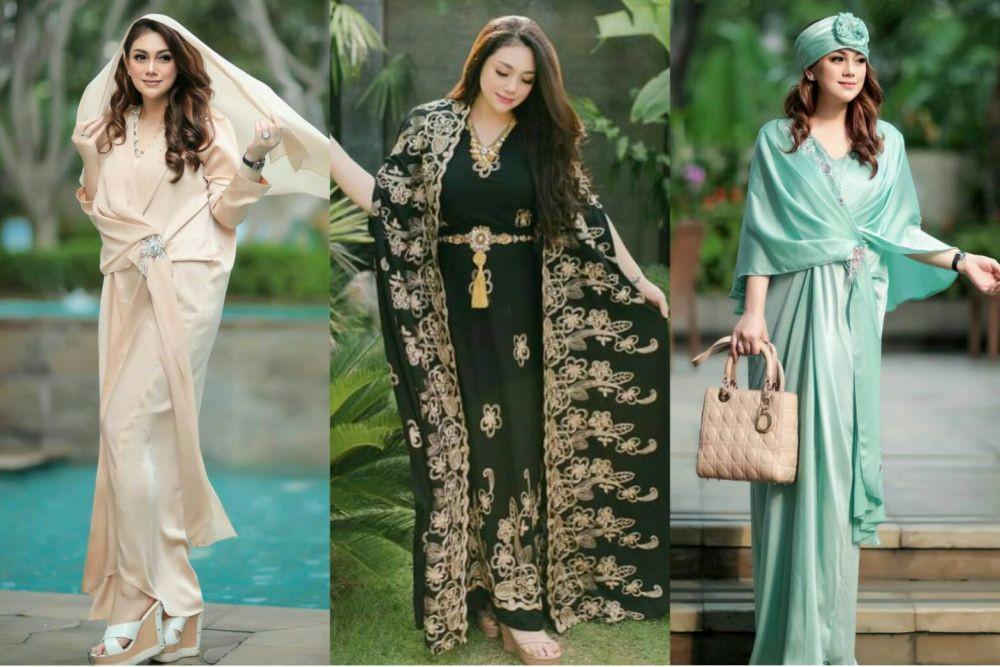 9 Ide Baju Lebaran dengan Kaftan ala Celine Evangelista, Semarak!