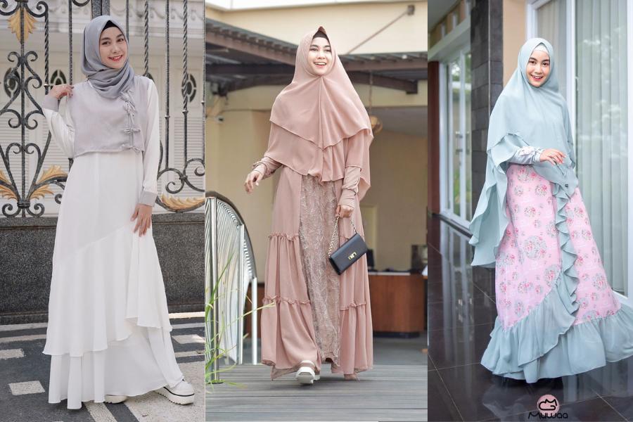 Inspirasi Gamis Warna Pastel ala Anisa Rahma, Cocok buat Lebaran!
