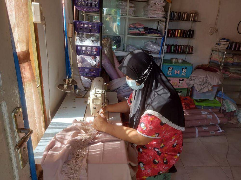 Usaha mukena bordir milik Rima Melati berhasil menembus pasar luar negeri. (Dok. BRI)