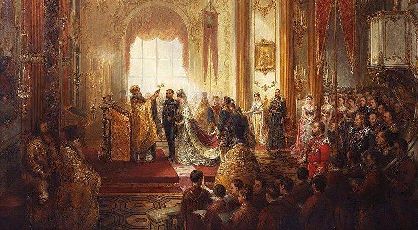 lukisan pernikahan Maria Alexandrovna dan Pangeran Alfred (wikimedia.org)