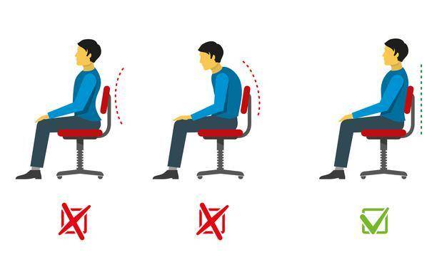 Ilustrasi cara duduk yang benar (freepik.com/macrovector)