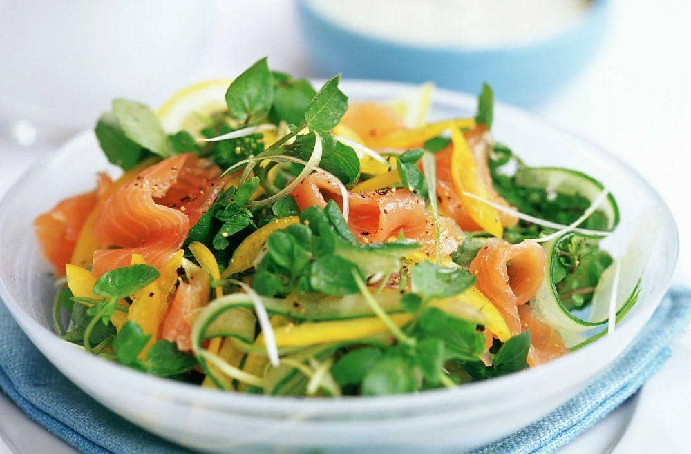 ilustrasi smoked salmon salad (goodto.com)