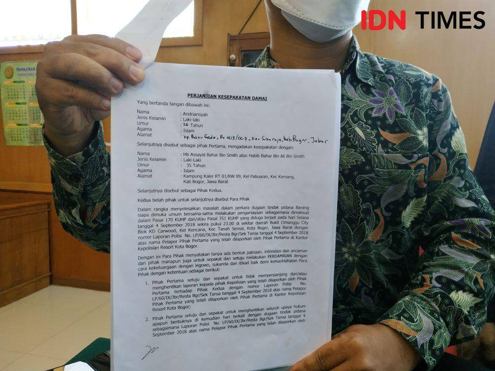 Surat perjanjian damai antara Bahar Smith dan Ardiansyah. IDN Times/Debbie Sutrisno