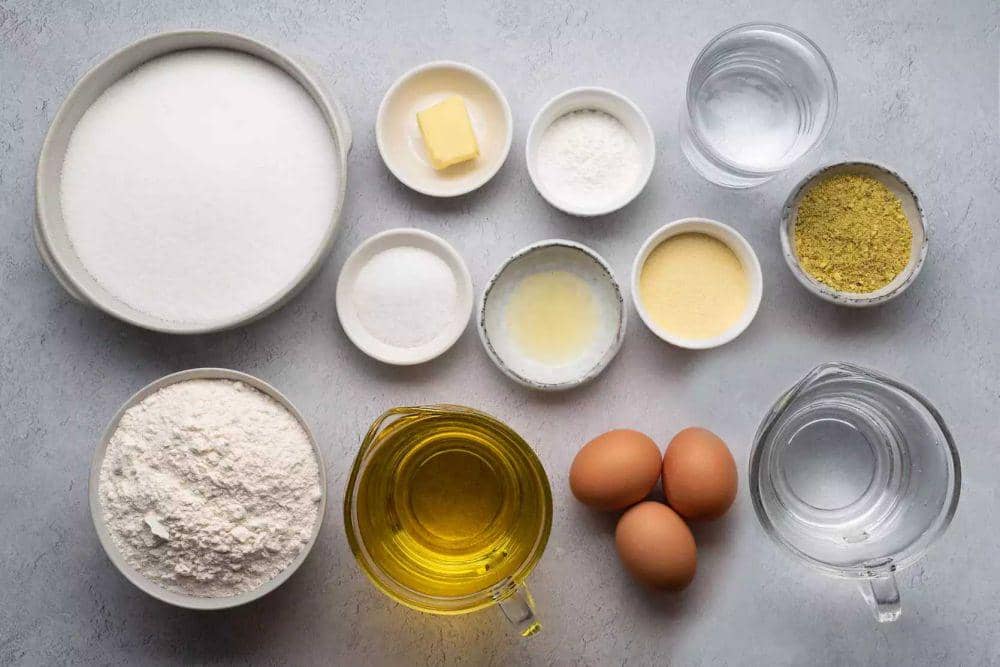 Ilustrasi bahan membuat tulumba (thespruceeats.com)